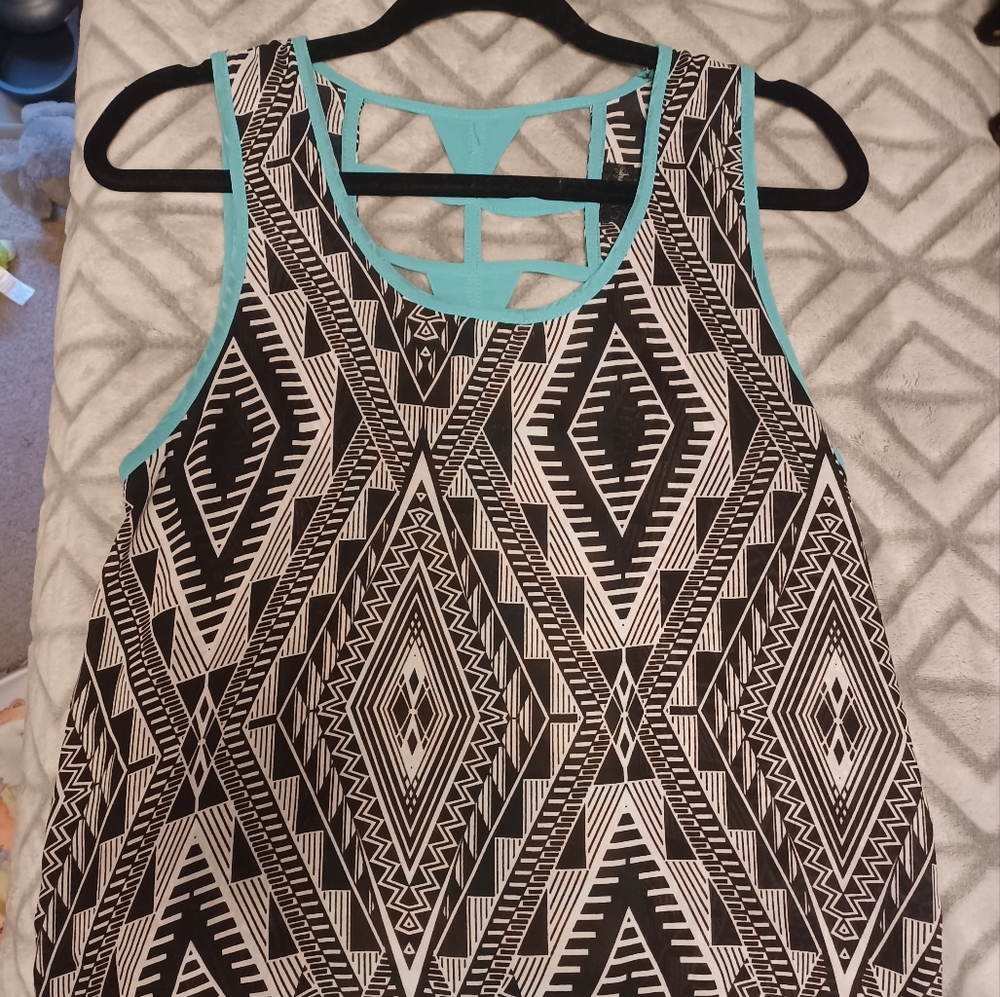 Black and White, opened back tank top